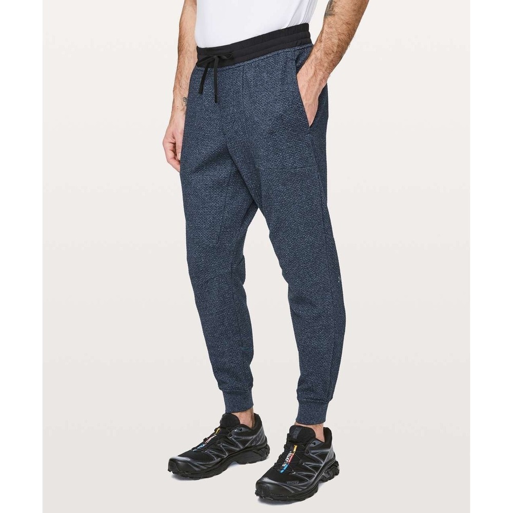 Lululemon At Ease Textured Double Knit Jogger Pants XL Heather Dark Gray Men's
